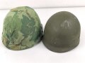 U.S. Army, M1 steel helmet with Pattern 1958 liner and Mitchell cover