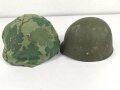 U.S. Army, M1 steel helmet with Pattern 1958 liner and Mitchell cover