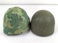 U.S. Army, M1 steel helmet with Pattern 1958 liner and Mitchell cover