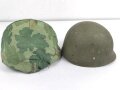 U.S. Army, M1 steel helmet with Pattern 1958 liner and Mitchell cover