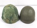 U.S. Army, M1 steel helmet with Pattern 1958 liner and Mitchell cover