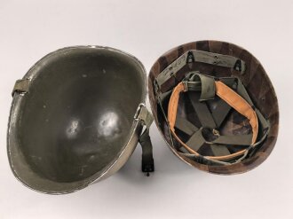 U.S. Army, M1 steel helmet with Pattern 1958 liner . Original paint