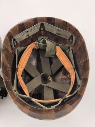 U.S. Army, M1 steel helmet with Pattern 1958 liner . Original paint