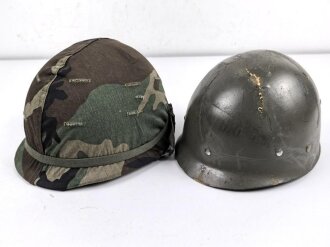 U.S. Army, M1 steel helmet . Liner sweatband dated 1985,...