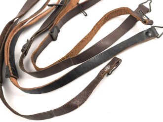 U.S. Army, M1 steel helmet liner chin straps, four pieces, most likely all U.S.