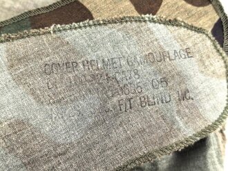 U.S. Army, "Woodland" helmet cover for M1 steel helmet. Dated 1982