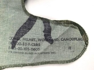 U.S. Army, "Woodland" helmet cover for M1 steel helmet. Dated 1983