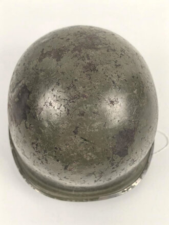 U.S. Army, M1 steel helmet shell. Front seam, fix Bale "repaired" Original paint