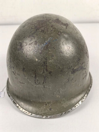 U.S. Army, M1 steel helmet shell. Front seam, fix Bale "repaired" Original paint