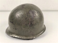 U.S. Army, M1 steel helmet shell. Front seam, fix Bale "repaired" Original paint