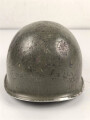 U.S. Army, M1 steel helmet shell. Front seam, fix Bale "repaired" Original paint