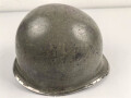 U.S. Army, M1 steel helmet shell. Front seam, fix Bale "repaired" Original paint
