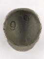 U.S. Army, M1 steel helmet shell. Front seam, fix Bale "repaired" Original paint
