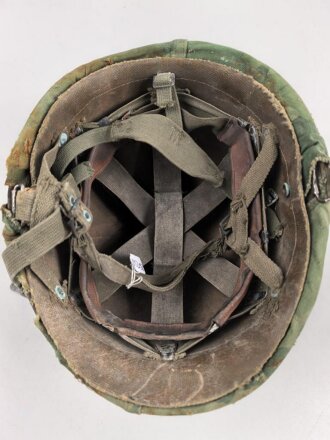 U.S. Army, Vietnam war paratrooper helmet. Mitchell cover...