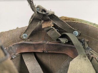 U.S. Army, Vietnam war paratrooper helmet. Mitchell cover dated 1967, uncleaned