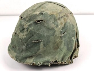 U.S. Army, Vietnam war paratrooper helmet. Mitchell cover...