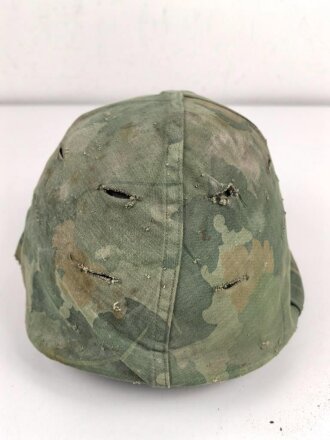 U.S. Army, Vietnam war paratrooper helmet. Mitchell cover dated 1967, uncleaned
