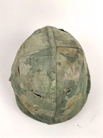 U.S. Army, Vietnam war paratrooper helmet. Mitchell cover dated 1967, uncleaned
