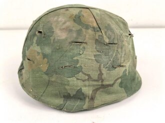 U.S. Army, Vietnam war paratrooper helmet. Mitchell cover dated 1967, uncleaned