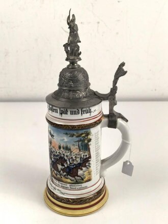 Baden, Reservistenkrug eines Angehörigen im " Badischen Leib Dragoner Regiment No 20. Karlsruhe"  Guter Gesamtzustand, ungereinigt