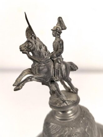 Baden, Reservistenkrug eines Angehörigen im " Badischen Leib Dragoner Regiment No 20. Karlsruhe"  Guter Gesamtzustand, ungereinigt