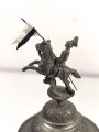 Preussen, Reservistenkrug eines Angehörigen im " Schlesischen Dragoner Regiment No 15 Hagenau"  Guter Gesamtzustand, der Reiter hat einen seitlichen Schlag abbekommen, die Lanze "kreativ" ersetzt