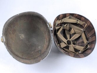 U.S. Army WWII, M 1 steel helmet in good condition.Original paint