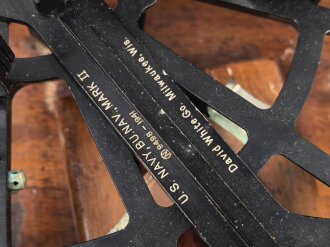 U.S. Navy, 1941 dated Sextant Mark II. Good condition, in case. 1992 tested by "Kalvin Hughes"