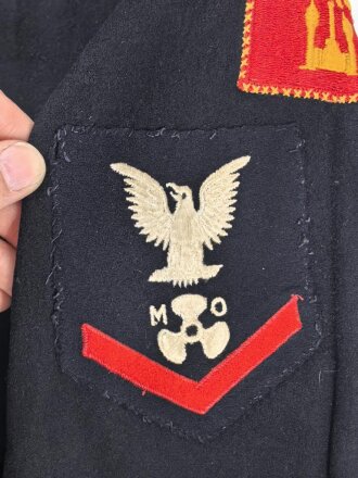 U.S. Navy WWII, Soldiers uniform,  "Amphibious Forces " patch as well as "ruptured duck"