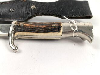 Extraseitengewehr KS98 Wehrmacht. Hersteller WKC. Variante mit Hirschhorngriffschalen, Scheide Originallack, im Lacklederkoppelschuh
