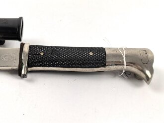 Extraseitengewehr KS98 Wehrmacht. Hersteller Eickhorn Solingen. Parierstange abgebrochen, Scheide Originallack