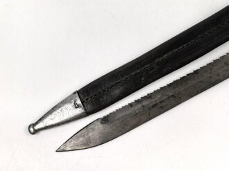 1.Weltkrieg Preussen, Seitengewehr 98/05 alter Art mit Säge. Kammerstück von 1914, gereinigt