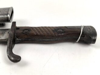 1.Weltkrieg Preussen, Seitengewehr 98/05 alter Art mit Säge. Kammerstück von 1914, gereinigt