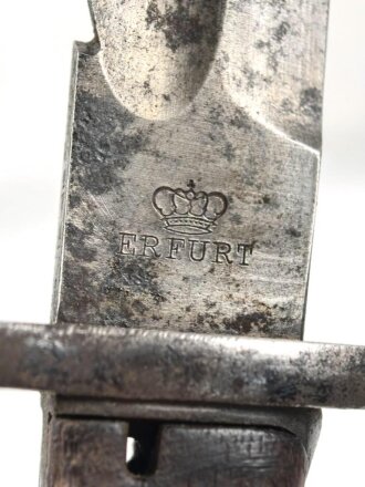 1.Weltkrieg Preussen, Seitengewehr 98/05 alter Art mit Säge. Kammerstück von 1914, gereinigt