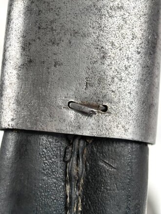 1.Weltkrieg Preussen, Seitengewehr 98/05 alter Art mit Säge. Kammerstück von 1914, gereinigt