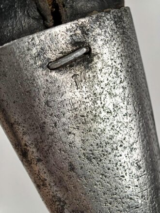 1.Weltkrieg Preussen, Seitengewehr 98/05 alter Art mit Säge. Kammerstück von 1914, gereinigt