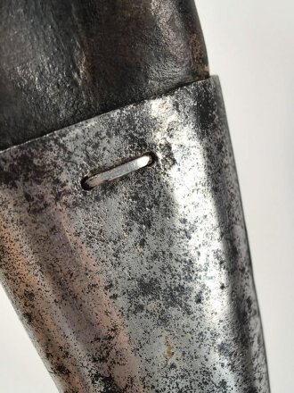 1.Weltkrieg Preussen, Seitengewehr 98/05 alter Art mit Säge. Kammerstück von 1914, gereinigt