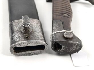 1.Weltkrieg Preussen, Seitengewehr 98/05 alter Art mit Säge. Kammerstück von 1914, gereinigt