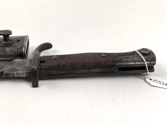1.Weltkrieg Preussen, Seitengewehr 98/05 alter Art mit Säge. Kammerstück von 1914, gereinigt