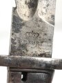1.Weltkrieg Preussen, Seitengewehr 98/05 alter Art mit Säge. Kammerstück von 1914, gereinigt