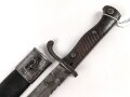 1.Weltkrieg Preussen, Seitengewehr 98/05 alter Art mit Säge. Kammerstück von 1914, gereinigt