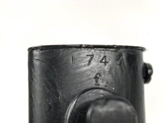 Seitengewehr M84/98 für K98 der Wehrmacht. Nummerngleiches Stück Coppel 1940. Die Scheide überlackiert