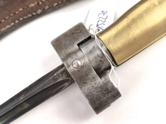 Frankreich, Epee Seitengewehr Modell 1886 Lebel, in Koppelschuh