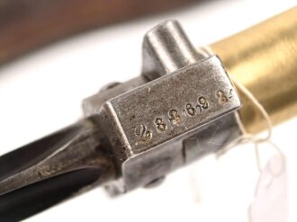 Frankreich, Epee Seitengewehr Modell 1886 Lebel, in Koppelschuh
