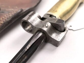 Frankreich, Epee Seitengewehr Modell 1886 Lebel, in Koppelschuh