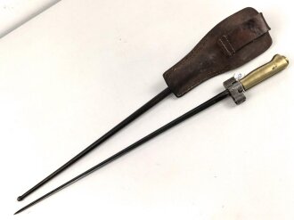 Frankreich, Epee Seitengewehr Modell 1886 Lebel, in Koppelschuh