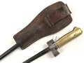Frankreich, Epee Seitengewehr Modell 1886 Lebel, in Koppelschuh