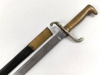 Kaiserreich , Seitengewehr Modell 1871, Eigentumstück mit beidseitig geäzter Klinge