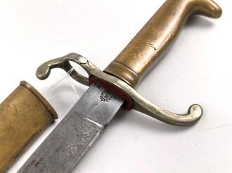Kaiserreich , Seitengewehr Modell 1871, Eigentumstück mit beidseitig geäzter Klinge