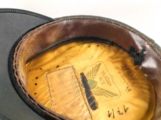 U.S. Army , Officers visor hat " Flight Ace" . Looks like a second sweat band sewn in to make hat smaller. Is now 56cm